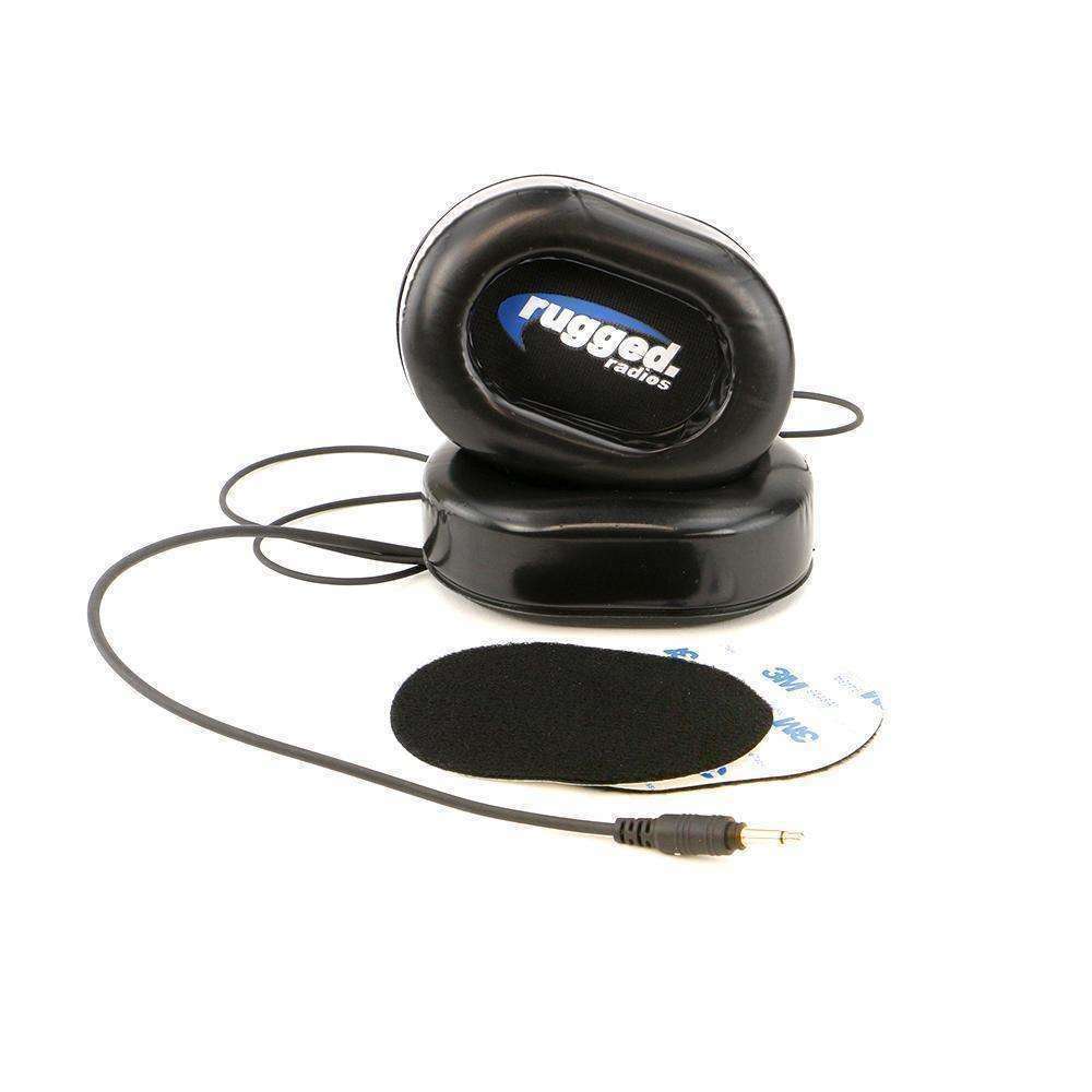 Rugged Radios Alpha Audio Speaker Pods - Velcro Mounting and Gel Ear Pods - Mono 3.5mm
