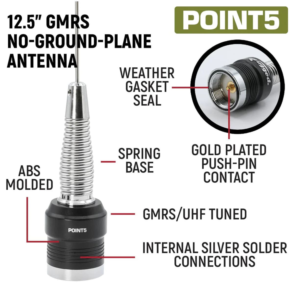 Rugged Radios G2 Mini 30W GMRS Compact Mobile Radio Kit w/ Antenna