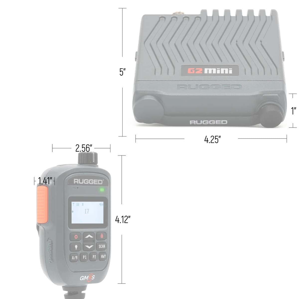 Rugged Radios G2 Mini 30W GMRS Compact Mobile Radio