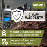 Rugged Radios GMR2 PLUS GMRS and FRS Two Way Handheld Radio - Grey