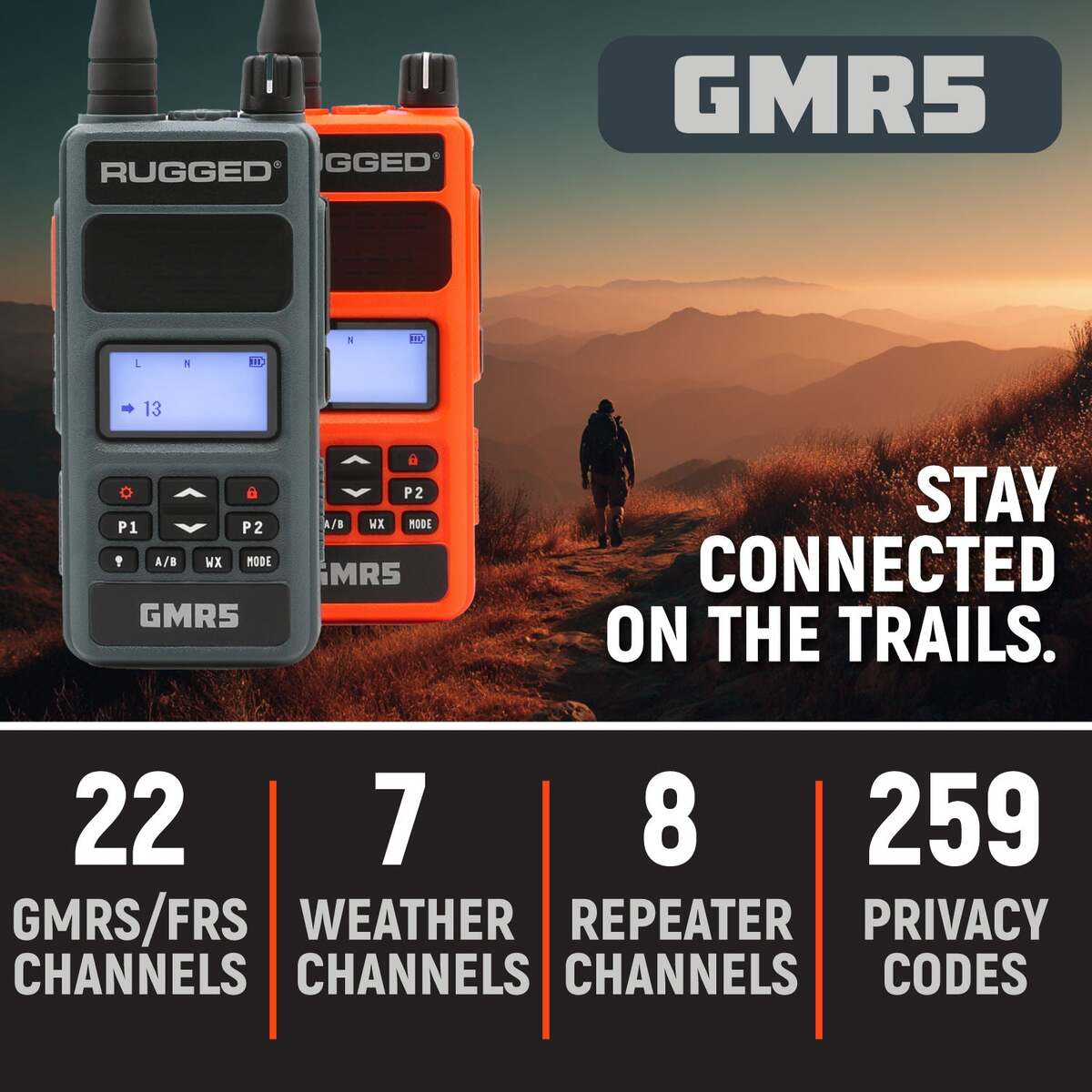 Rugged Radios GMR5 5W GMRS Handheld Radio