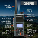 Rugged Radios GMR5 5W GMRS Handheld Radios 2-Pack