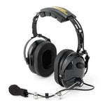 Rugged Radios H22 Over the Head (OTH) Headset for 2-Way Radios - Black Carbon Fiber