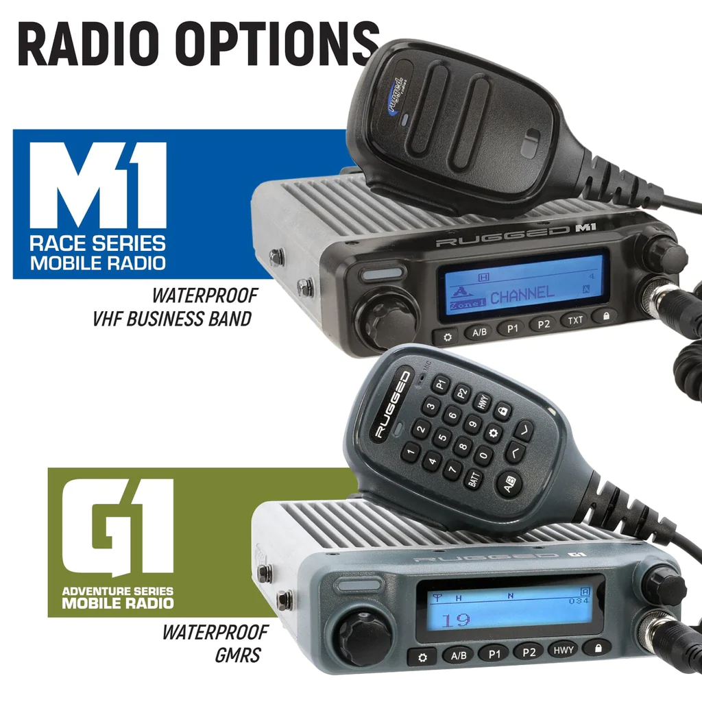 Rugged Radios Polaris RZR PRO XP/Turbo R/Pro R Complete Communication Kit with Intercom and 2-Way Radio