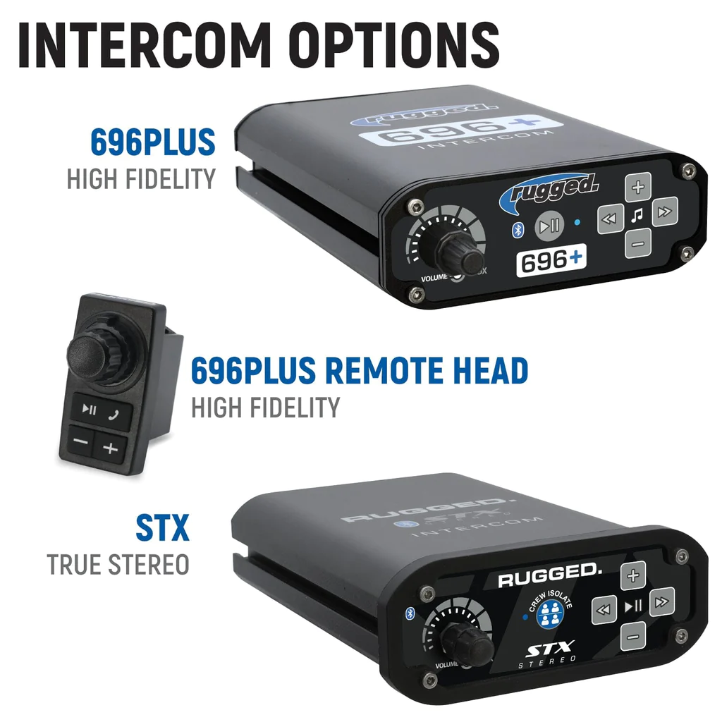 Rugged Radios Polaris RZR PRO XP/Turbo R/Pro R Complete Communication Kit with Intercom and 2-Way Radio