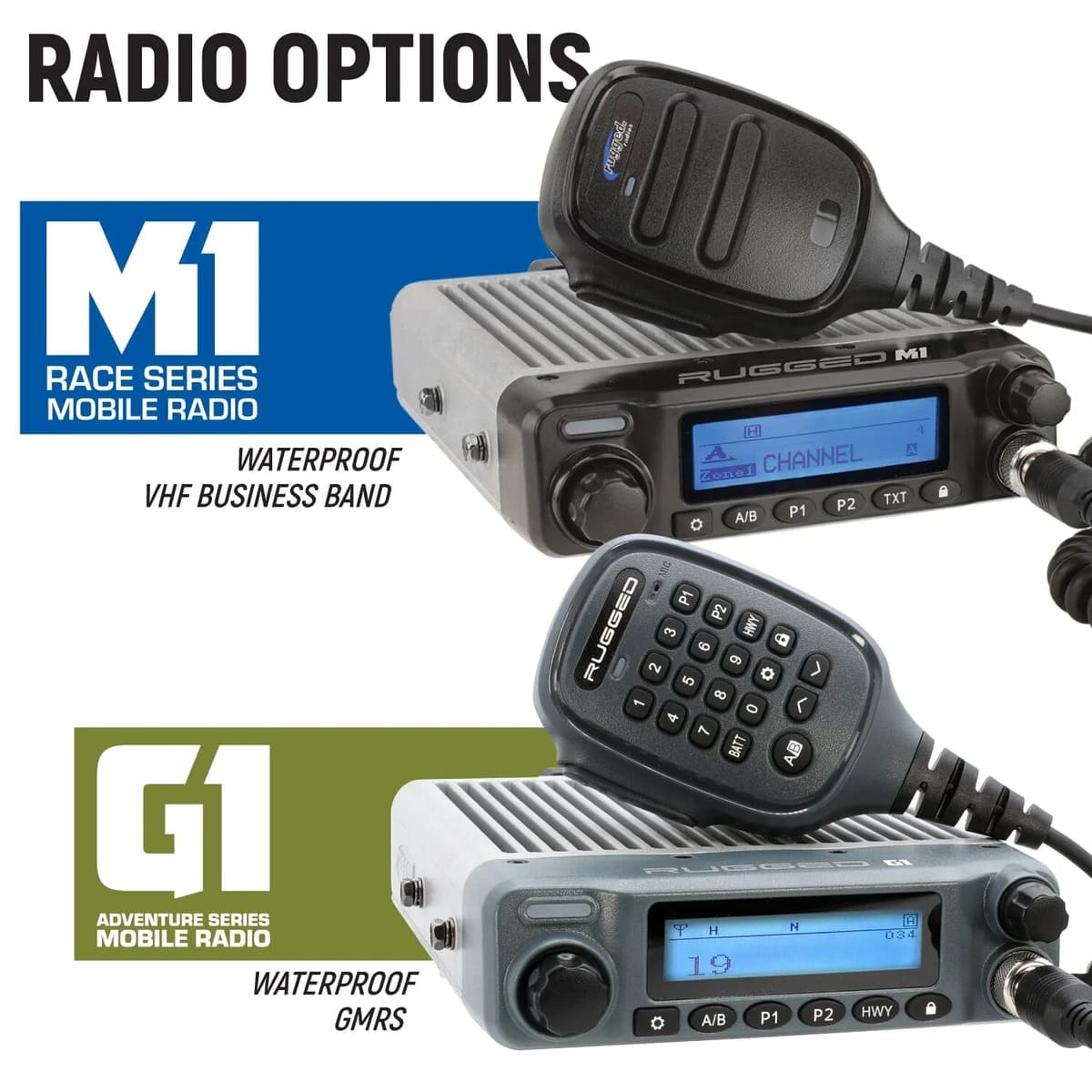 Rugged Radios Polaris RZR XP 1000 Complete Communication Kit w/ Bluetooth Intercom & 2-Way Radio