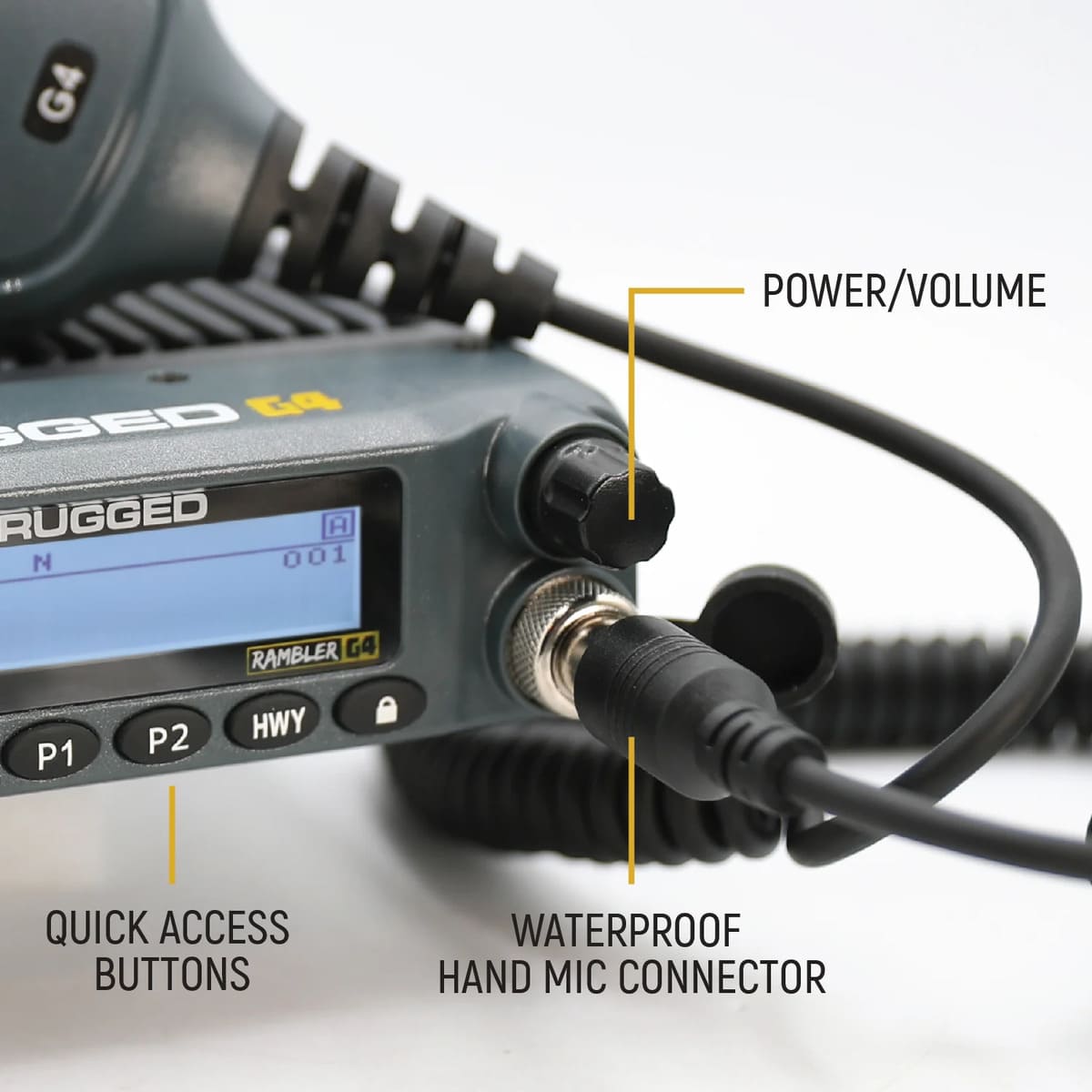 Rugged Radios Rambler G4 High Power GMRS Mobile Radio & External Speaker Kit