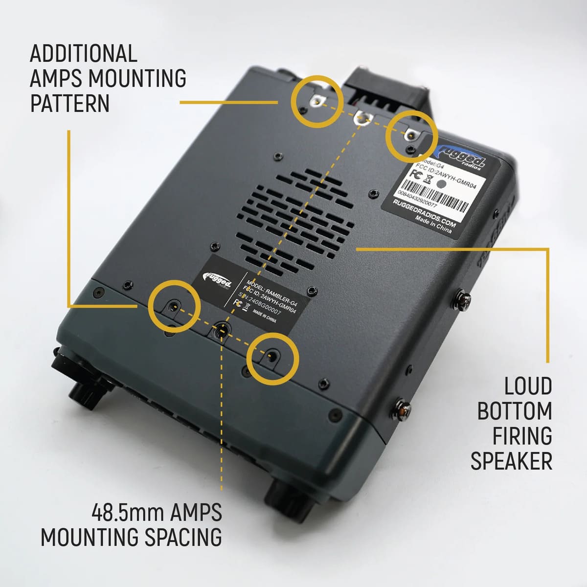 Rugged Radios Rambler G4 High Power GMRS Mobile Radio & External Speaker Kit