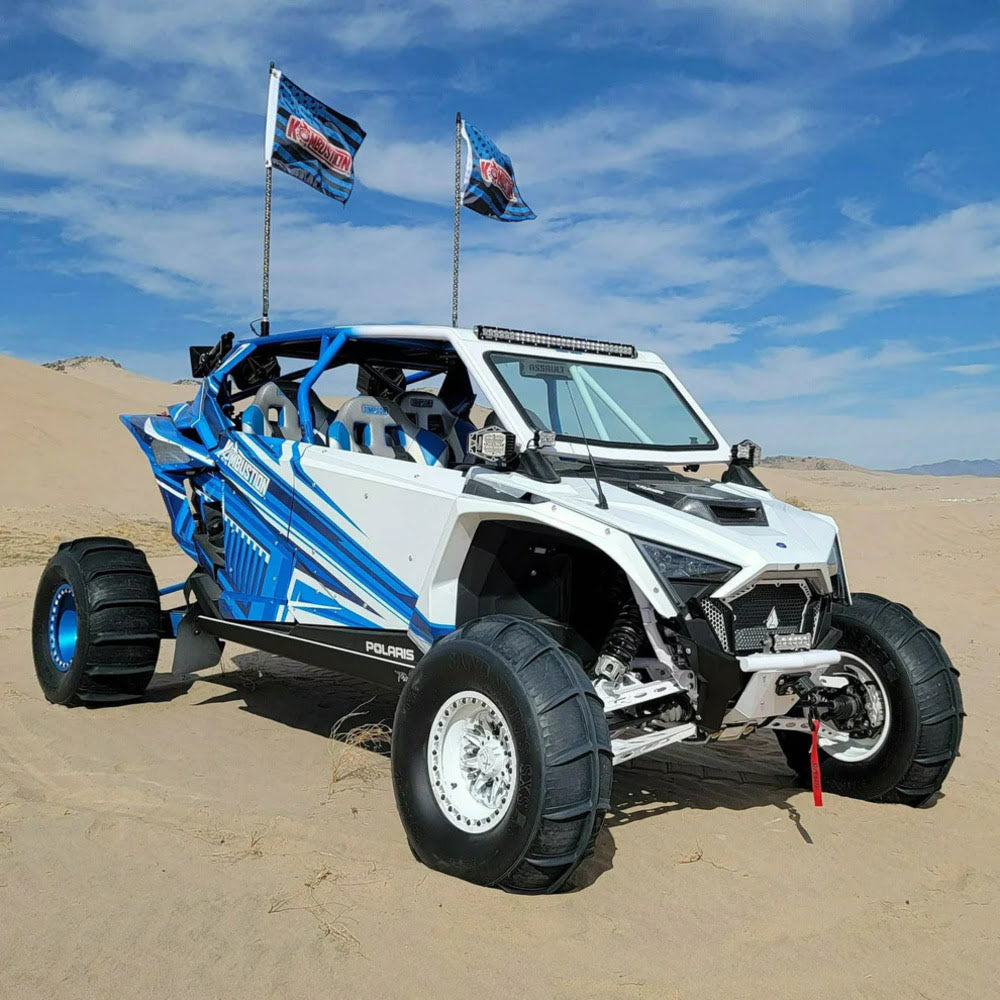 SDR Polaris RZR XP 4 Fastback / 2 Seat All-Windshield Frame w/ Auto Gl