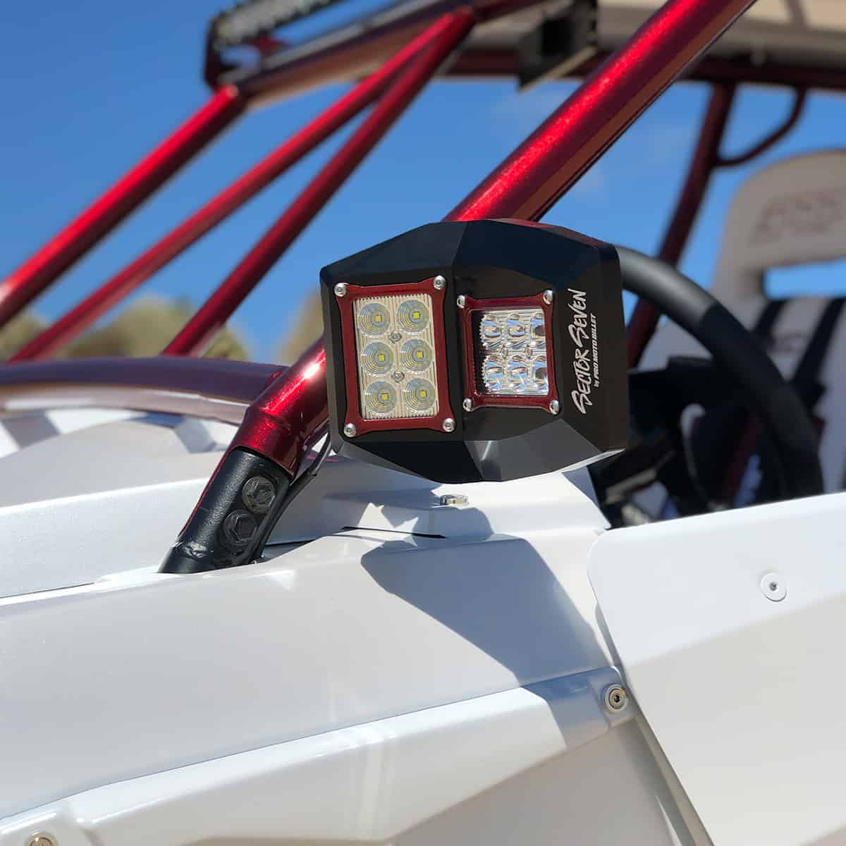 Sector Seven 1 1/4"-1 5/8" Spectrum LED Light Mirror with Infinity Mounts