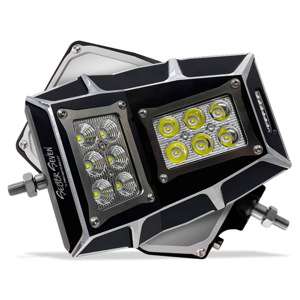 Sector Seven 1 3/4"-2" Sawtooth LED light mirrors with Infinity Mounts