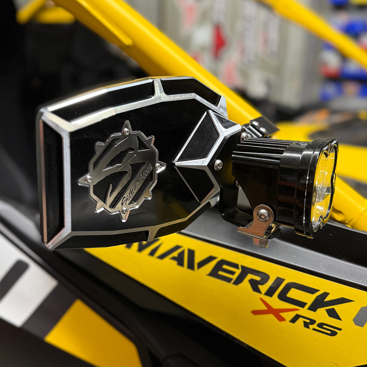 Sector Seven Navigator Mirrors With Light Brackets M10-1.25 Threaded Ball Mount