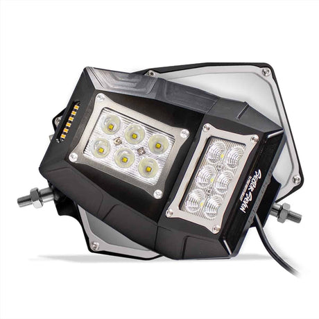 Sector Seven Sawtooth LED Light Mirrors with M10-1.25 Threaded Ball Mount - Black