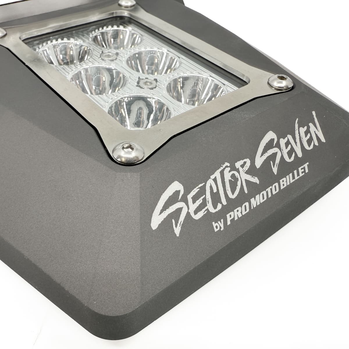 Sector Seven Spectrum LED Light Mirror with M10-1.25 Threaded Ball Mount - Grey 