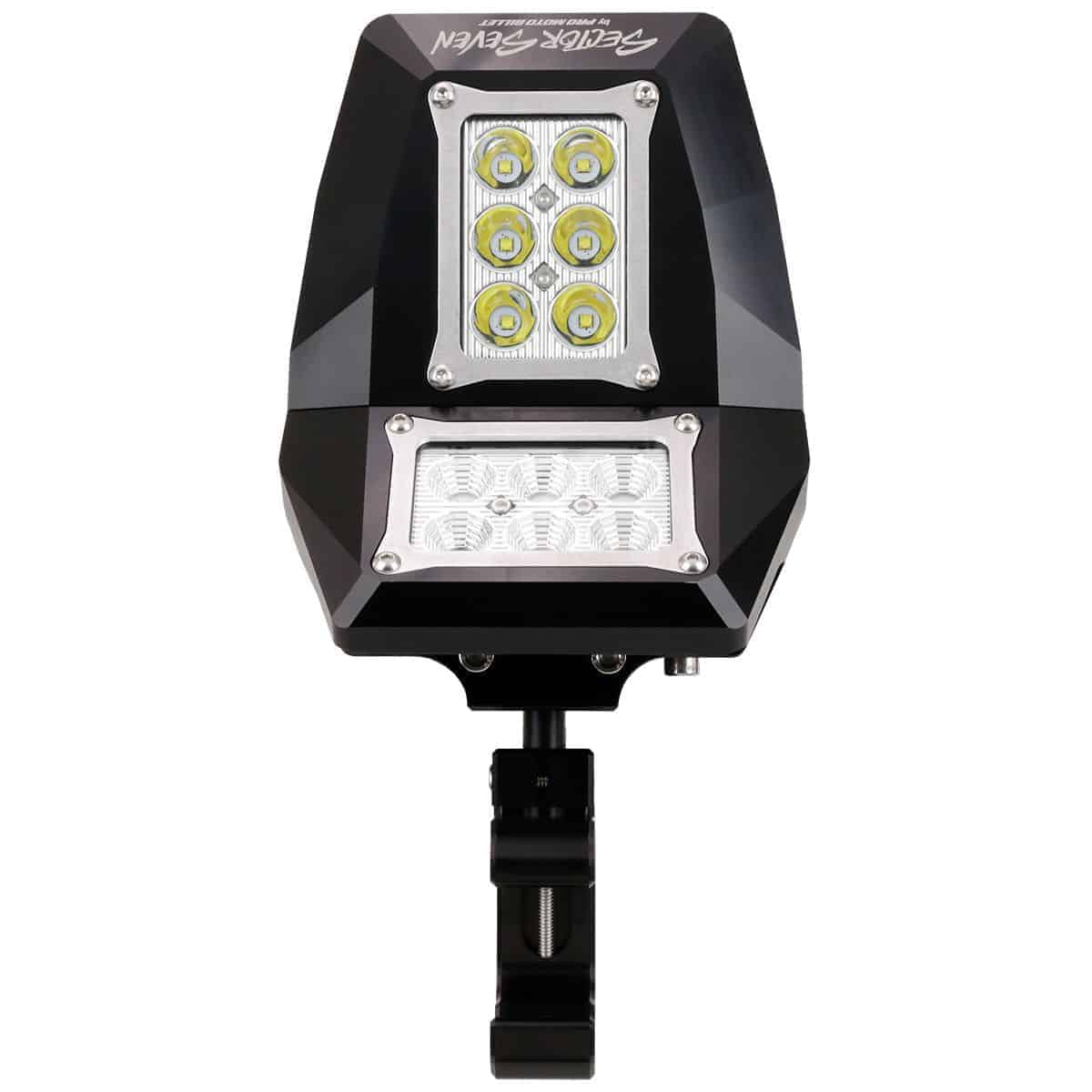 Sector Seven Spectrum LED Light Mirror with Universal Clamp