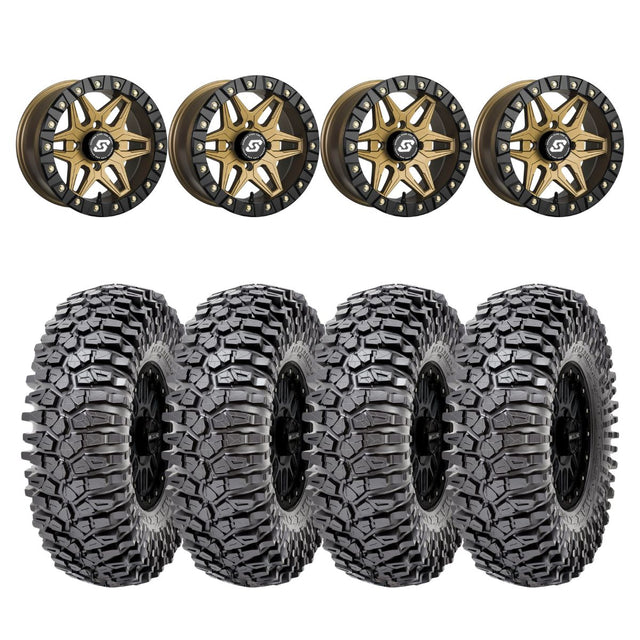 Sedona Black/Bronze Split 6 Beadlock & Maxxis Radial Roxxzilla Wheel & Tire Kit