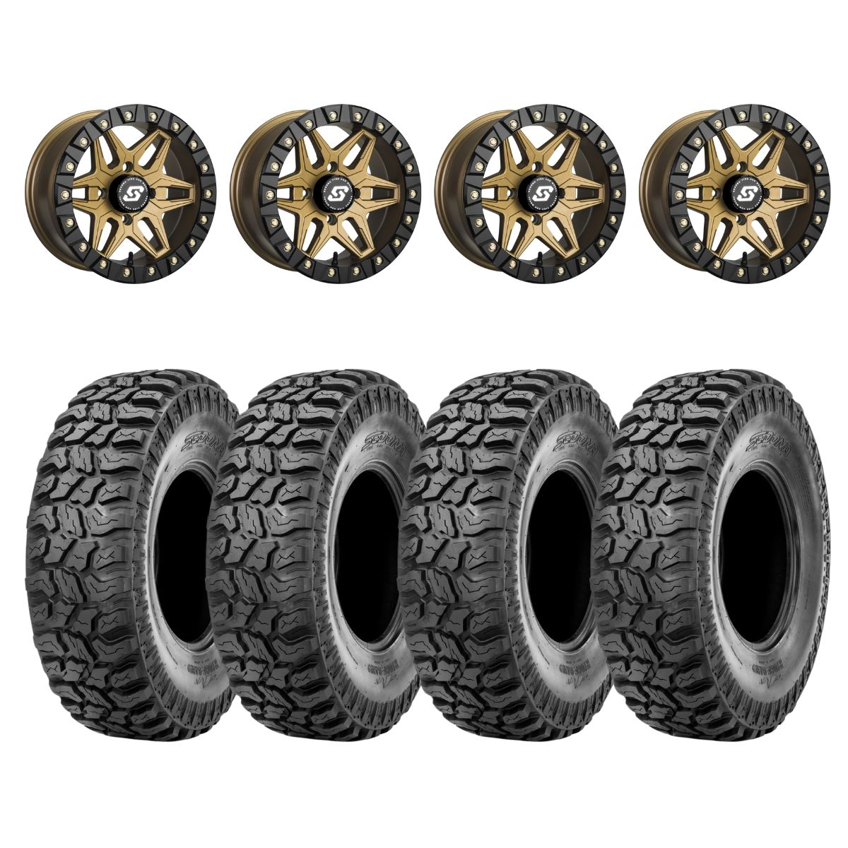 Sedona Black/Bronze Split 6 Beadlock & Sedona Ridge Saw Wheel & Tire Kit
