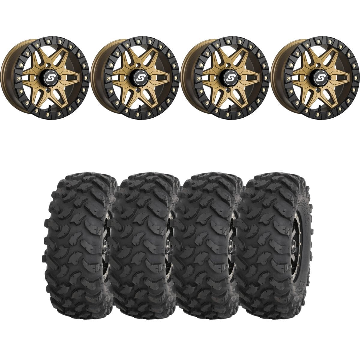 Sedona Black/Bronze Split 6 Beadlock & System 3 Offroad XTR370 Wheel & Tire Kit