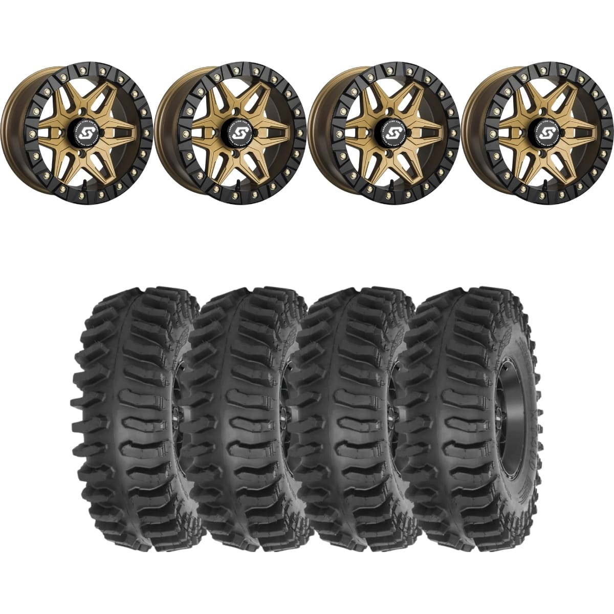 Sedona Black/Bronze Split 6 Beadlock & System 3 XT400 Extreme Trail Radial Wheel & Tire Kit