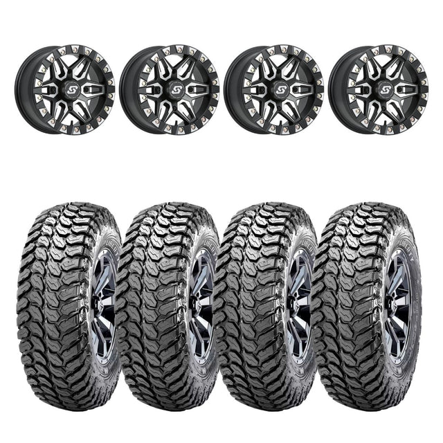 Sedona Black/Machined Split 6 Beadlock & Maxxis Liberty Performance Off Road Wheel & Tire Kit
