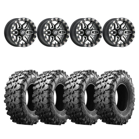 Sedona Black/Machined Split 6 Beadlock & Maxxis Radial Carnivore Wheel & Tire Kit