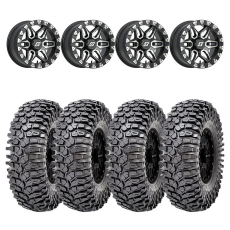 Sedona Black/Machined Split 6 Beadlock & Maxxis Radial Roxxzilla Wheel & Tire Kit