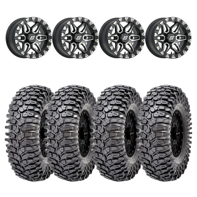 Sedona Black/Machined Split 6 Beadlock & Maxxis Radial Roxxzilla Wheel & Tire Kit