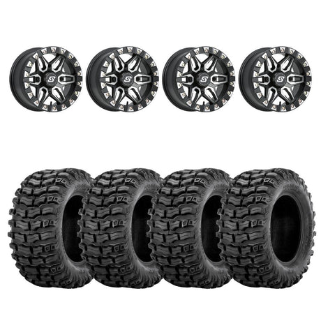 Sedona Black/Machined Split 6 Beadlock & Sedona Buzz Saw RT Wheel & Tire Kit
