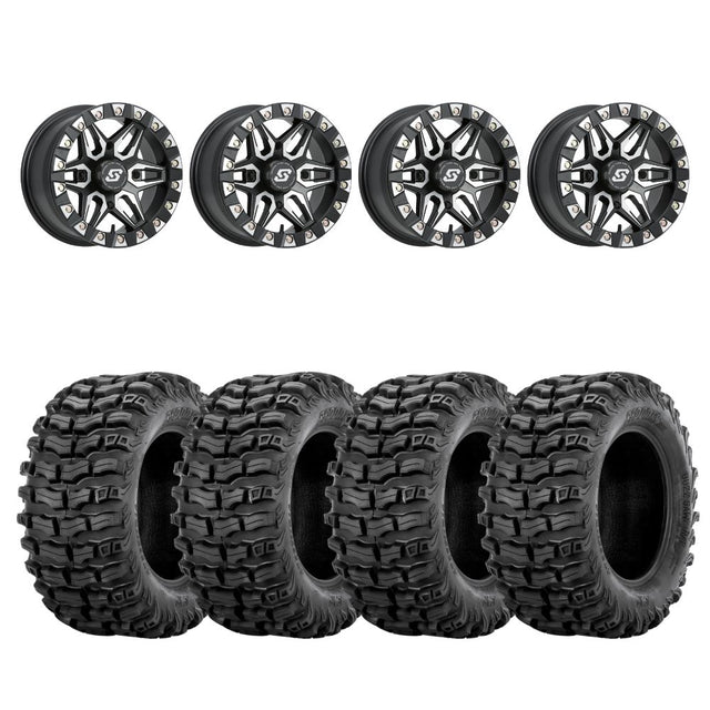 Sedona Black/Machined Split 6 Beadlock & Sedona Buzz Saw RT Wheel & Tire Kit