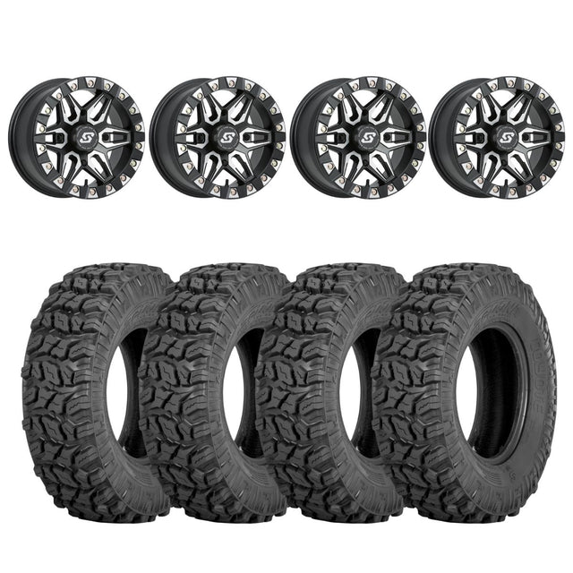 Sedona Black/Machined Split 6 Beadlock & Sedona Coyote Wheel & Tire Kit