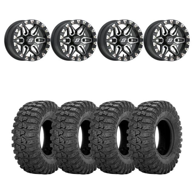 Sedona Black/Machined Split 6 Beadlock & Sedona Rockabilly Wheel & Tire Kit