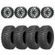 Sedona Black/Machined Split 6 Beadlock & Sedona Trail Saw Wheel & Tire Kit