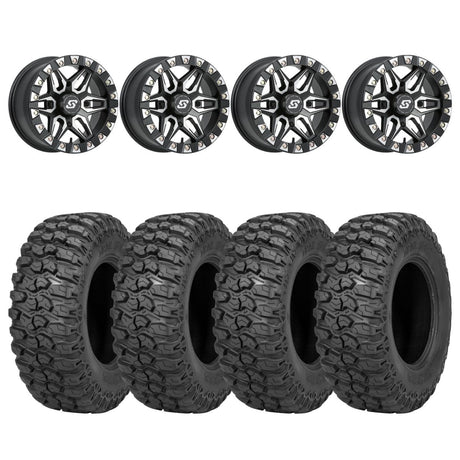 Sedona Black/Machined Split 6 Beadlock & Sedona Trail Saw Wheel & Tire Kit