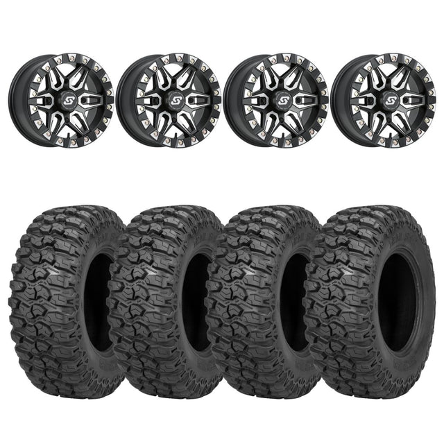 Sedona Black/Machined Split 6 Beadlock & Sedona Trail Saw Wheel & Tire Kit