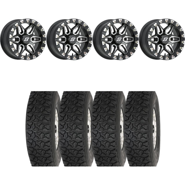 Sedona Black/Machined Split 6 Beadlock & System 3 Off-Road DX440 Wheel & Tire Kit