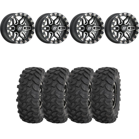 Sedona Black/Machined Split 6 Beadlock & System 3 Offroad XTR370 Wheel & Tire Kit