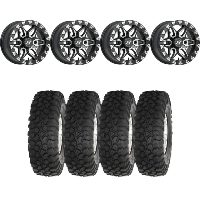Sedona Black/Machined Split 6 Beadlock & System 3 XC450 Radial Wheel & Tire Kit