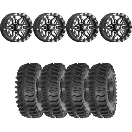 Sedona Black/Machined Split 6 Beadlock & System 3 XT400 Extreme Trail Radial Wheel & Tire Kit
