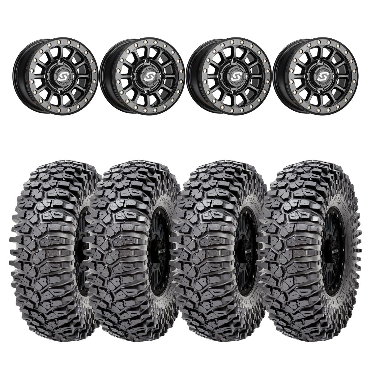 Sedona Black Sano Beadlock & Maxxis Radial Roxxzilla Wheel & Tire Kit