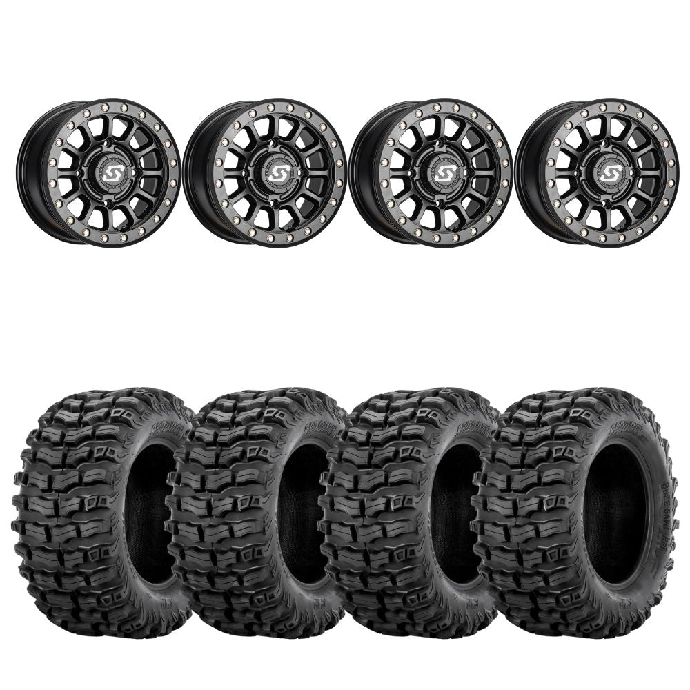 Sedona Black Sano Beadlock & Sedona Buzz Saw RT Wheel & Tire Kit