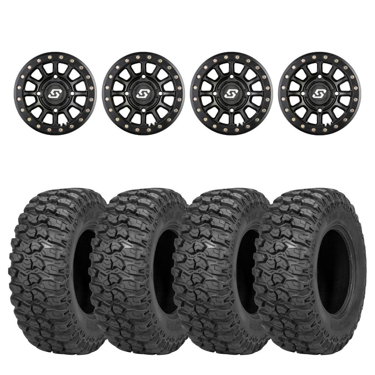 Sedona Black Sano Beadlock & Sedona Trail Saw Wheel & Tire Kit