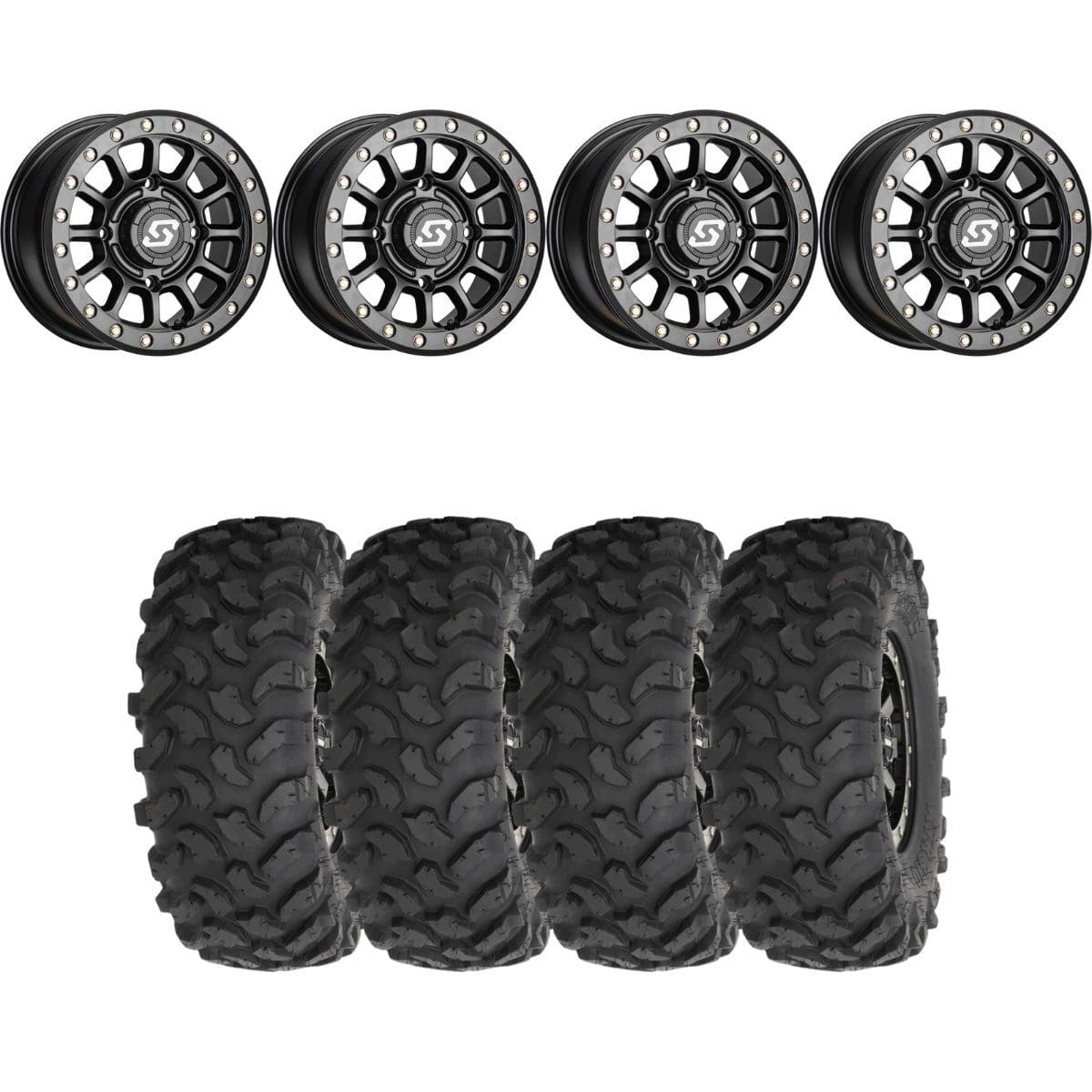 Sedona Black Sano Beadlock & System 3 Offroad XTR370 Wheel & Tire Kit