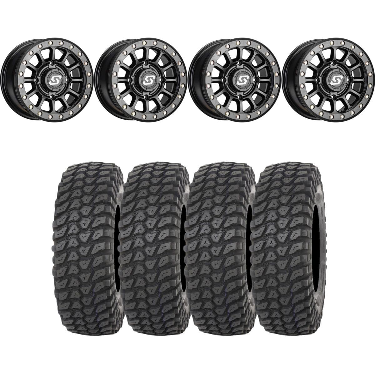 Sedona Black Sano Beadlock & System 3 XCR350 Radial UTV Wheel & Tire Kit