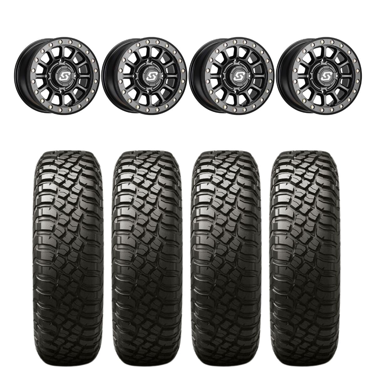 Sedona Sano Black Beadlock & BFGoodrich T/A KM3 UTV Mud-Terrain Wheel & Tire Kit