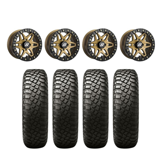 Sedona Split 6 Black/Bronze Beadlock & BFGoodrich T/A KM3 UTV Mud-Terrain Wheel & Tire Kit