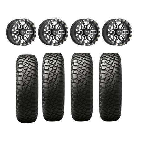 Sedona Split 6 Black/Machined Beadlock & BFGoodrich T/A KM3 UTV Mud-Terrain Wheel & Tire Kit
