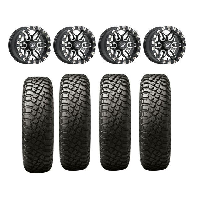 Sedona Split 6 Black/Machined Beadlock & BFGoodrich T/A KM3 UTV Mud-Terrain Wheel & Tire Kit