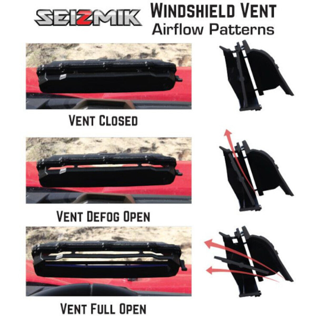 Seizmik '04-'13 Yamaha Rhino Full UV Resistant Poly Windshield