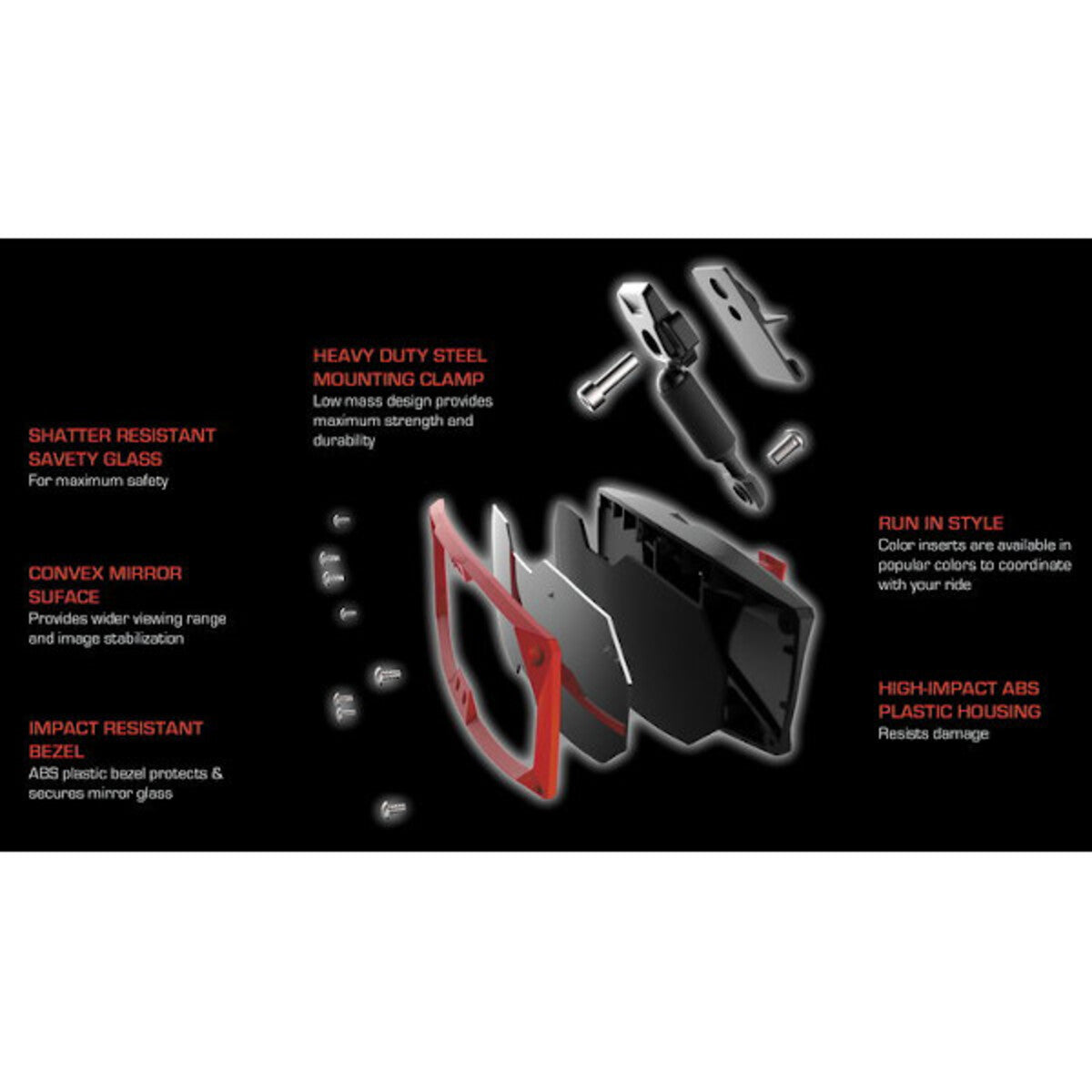 Seizmik '04-'25 Yamaha Viking Halo-R Mirror w/ 1.625" Clamp