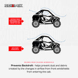 Seizmik '24-'25 Kawasaki Ridge Ranch UV Resistant Polycarbonate Rear Folding Windshield
